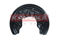 KAMOKA 1180047 - Lado de montaje: Eje trasero, derecha<br>Superficie: barnizado<br>Material: Chapa de acero<br>para diámetro disco de freno [mm]: 302<br>para OE N°: 4F0615612<br>