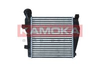 KAMOKA 7750067 - Diámetro de entrada 1 [mm]: 66<br>Diámetro de salida 1 [mm]: 54<br>Tipo radiador: Aletas refrigeración soldadas<br>Técnica conexión: Conexi�n r�pida<br>Calidad: ALTERNATIVO<br>Restricción de fabricante: BEHR<br>Material: Aluminio<br>Material: Plástico<br>Longitud de red [mm]: 287<br>Ancho de red [mm]: 292<br>Profundidad de red [mm]: 50<br>