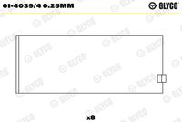 GLYCO 0140394025MM - Código de motor: 18 K4F<br>Espesor [mm]: 1,824<br>Ancho [mm]: 18,29<br>Diámetro exterior [mm]: 51,66<br>para un diám. de eje de [mm]: 47,96<br>para diám. carcasa de [mm]: 51,66<br>Diám. carcasa [mm]: 51,68<br>Se requiere adicionalmente artículo Nº: BM1051<br>Se requiere adicionalmente artículo Nº: BT3025<br>para diámetro de abertura hasta [mm]: 47,98<br>