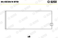 GLYCO 0140394STD - Código de motor: 18 K4F<br>Nº de componente: 01-4039<br>dimensión inferior [mm]: 0,25<br>