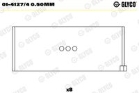 GLYCO 0141274050MM - Código de motor: 182 B6.000<br>Nº de componente: 1645RA<br>dimensión inferior [mm]: 0,25<br>