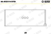 GLYCO 0141274STD - Código de motor: 182 B6.000<br>Nº de componente: 1645RA<br>dimensión inferior [mm]: 0,5<br>