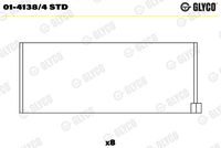 GLYCO 0141384STD - Código de motor: K4M 842<br>Nº de componente: 2950RAA<br>Versión: Without oil hole<br>dimensión inferior [mm]: 0,75<br>