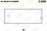 GLYCO 0141424050MM - Código de motor: LAR<br>Nº de componente: 3460RA<br>dimensión inferior [mm]: 0,25<br>