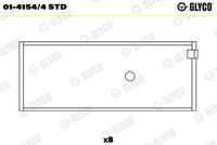 GLYCO 0141544STD - Código de motor: 188 A4.000<br>Nº de componente: 4275RA<br>dimensión inferior [mm]: 0,5<br>