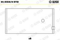 GLYCO 0141664STD - Código de motor: N8D<br>Nº de componente: 4670RA<br>dimensión inferior [mm]: 0,25<br>