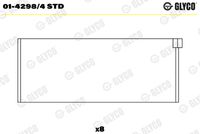 GLYCO 0142984STD - Código de motor: RFS (XU10J4RS)<br>Nº de componente: 4305RA<br>dimensión inferior [mm]: 0,3<br>