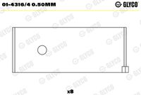 GLYCO 0143164050MM - Código de motor: J2<br>Nº de componente: 2785RA<br>dimensión inferior [mm]: 0,25<br>