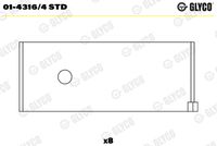 GLYCO 0143164STD - Código de motor: J2<br>Nº de componente: 2785RA<br>dimensión inferior [mm]: 0,5<br>