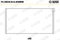 GLYCO 7130146050MM - Código de motor: 911.47<br>Nº de componente: 71-3014<br>dimensión inferior [mm]: 0,25<br>