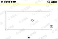 GLYCO 713560STD - Código de motor: 16 N<br>año construcción desde: 03/1975<br>Nº de componente: 71-3560<br>dimensión inferior [mm]: 0,5<br>