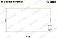 GLYCO 7135726075MM - Código de motor: OM 356.958<br>Nº de componente: 71-3572<br>dimensión inferior [mm]: 0,5<br>