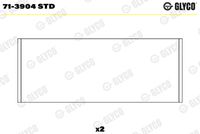 GLYCO 713904STD - Código de motor: CAYB<br>Nº de componente: 71-3904<br>Versión: upper half bearing<br>dimensión inferior [mm]: 0,5<br>