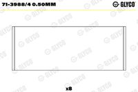 GLYCO 7139884050MM - Código de motor: F9Q 760<br>Nº de componente: 71-3988L<br>Nº de componente: 71-3988U<br>Nº de componente: G-188<br>dimensión inferior [mm]: 0,25<br>