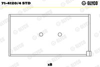 GLYCO 7141204STD - Código de motor: 159 A4.046<br>Ancho [mm]: 19,5<br>Artículo complementario / información complementaria 2: Dorso de acero con bronce sinterizado<br>Nº de componente: 1150CP<br>para un diám. de eje de [mm]: 50,79<br>diám. del eje [mm]: 50,8<br>para diám. carcasa de [mm]: 53,89<br>Diám. carcasa [mm]: 53,91<br>para un juego de cojinete de [mm]: 0,01<br>juego del cojinete [mm]: 0,07<br>dimensión inferior [mm]: 0,25<br>