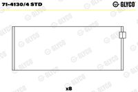 GLYCO 7141304STD - Código de motor: 8140.43S (F28DTCR)<br>Nº de componente: 71-4130<br>sobremedida [mm]: 0,75<br>dimensión inferior [mm]: 0,75<br>