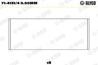 GLYCO 7141514050MM - Código de motor: RFN<br>Nº de componente: 4160CP<br>dimensión inferior [mm]: 0,25<br>