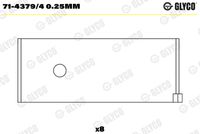 GLYCO 7143794025MM - Código de motor: J2<br>Nº de componente: 2785RA<br>