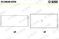 GLYCO 714529STD - Código de motor: D 2066 LF 61<br>Nº de componente: 71-4529<br>Versión: upper half bearing<br>dimensión inferior [mm]: 0,25<br>