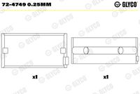 GLYCO 724749025MM - Cojinete de cigüeñal