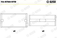 GLYCO 724788STD - Código de motor: MX 265<br>Nº de componente: 72-4788<br>dimensión inferior [mm]: 0,5<br>