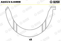 GLYCO A2032010MM - Código de motor: HDZ (TU1M)<br>para un diám. de eje de [mm]: 55,25<br>para diám. carcasa de [mm]: 71,45<br>Diám. carcasa [mm]: 71,7<br>Se requiere adicionalmente artículo Nº: BM1042<br>Se requiere adicionalmente artículo Nº: BM1054<br>para diámetro de abertura hasta [mm]: 55,5<br>