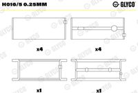 GLYCO H0165025MM - Cojinete de cigüeñal