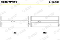 GLYCO H0227PSTD - Código de motor: WS 242 M<br>nº de motor hasta: 65301<br>Versión: F Series<br>Posición/Grado: 1<br>Posición/Grado: 2,3,5,6<br>Posición/Grado: 4,7<br>Nº de componente: 72-3632<br>Nº de componente: 72-3691<br>Nº de componente: 72-3692<br>dimensión inferior [mm]: 0,25<br>