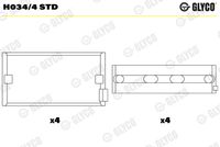 GLYCO H0344STD - Cojinete de cigüeñal