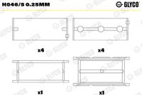 GLYCO H0465025MM - Cojinete de cigüeñal