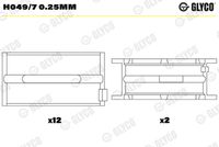 GLYCO H0497025MM - Cojinete de cigüeñal