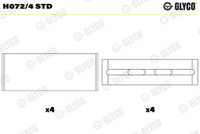 GLYCO H0724STD - Código de motor: M 160.910<br>Posición/Grado: 1-4<br>Nº de componente: 02-3883<br>dimensión inferior [mm]: 0,25<br>