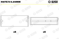 GLYCO H0795025MM - Cojinete de cigüeñal