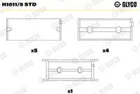 GLYCO H10115STD - Código de motor: Z 13 DT<br>Posición/Grado: 1,2,4,5<br>Posición/Grado: 3<br>Nº de componente: 02-4034<br>Nº de componente: 02-4035H<br>dimensión inferior [mm]: 0,25<br>