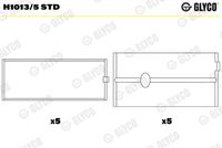 GLYCO H10135STD - Código de motor: G9T 600<br>Posición/Grado: 1-5<br>Nº de componente: 02-4042<br>dimensión inferior [mm]: 0,25<br>