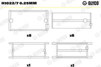 GLYCO H10227025MM - Cojinete de cigüeñal