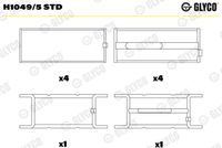 GLYCO H10495STD - Código de motor: 8144.67<br>Posición/Grado: 1-4<br>Posición/Grado: 5<br>Nº de componente: 66571CP<br>Nº de componente: 66572CPH<br>dimensión inferior [mm]: 0,5<br>