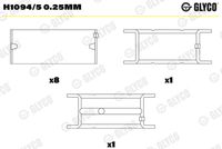 GLYCO H10945025MM - Código de motor: 8144.67<br>Posición/Grado: 1-4<br>Posición/Grado: 5<br>Nº de componente: 66571CP<br>Nº de componente: 66572CPH<br>