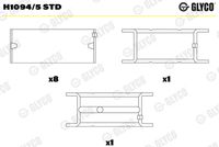 GLYCO H10945STD - Código de motor: 8144.67<br>Posición/Grado: 1-4<br>Posición/Grado: 5<br>Nº de componente: 66573CP<br>Nº de componente: 66574CPH<br>dimensión inferior [mm]: 0,25<br>