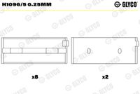 GLYCO H10965025MM - Código de motor: 182 A2.000<br>Espesor [mm]: 1,846<br>Ancho [mm]: 20,75<br>Diámetro exterior [mm]: 56,7<br>para un diám. de eje de [mm]: 52,95<br>para diám. carcasa de [mm]: 56,69<br>Diám. carcasa [mm]: 56,71<br>Se requiere adicionalmente artículo Nº: BT3022<br>para diámetro de abertura hasta [mm]: 52,97<br>