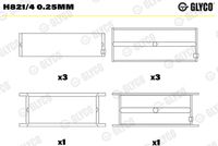 GLYCO H821/4 0.25mm - Cojinete de cigüeñal