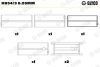 GLYCO H9343025MM - Cojinete de cigüeñal