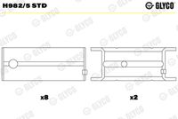 GLYCO H9825STD - Cojinete de cigüeñal