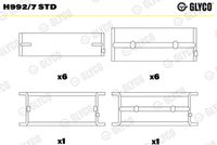 GLYCO H9927STD - Código de motor: D 2866 LUH 28<br>año construcción hasta: 05/1999<br>Nº de componente: 72-3562<br>Nº de componente: 72-3563H<br>dimensión inferior [mm]: 0,75<br>