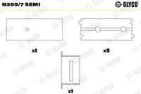 GLYCO N2057SEMI - Cojinete de árboles de levas