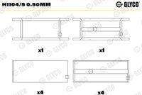 GLYCO H11045050MM - Código de motor: 8140.43S<br>Posición/Grado: 1-4<br>Posición/Grado: 5<br>Nº de componente: 4691CPH<br>Nº de componente: 4692CP<br>dimensión inferior [mm]: 0,25<br>