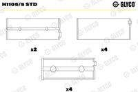 GLYCO H1105/5 STD - Cojinete de cigüeñal