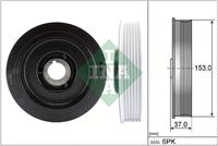 Schaeffler INA 544005810 - año construcción hasta: 11/2002<br>Diámetro exterior [mm]: 153<br>Ancho [mm]: 38<br>Número de canales: 6<br>Vibración: con amortiguador de vibraciones<br>SVHC: No existen sustancias SVHC<br>