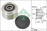 Schaeffler INA 535029610 - para n° fabricante: F-587371.XX<br>Ancho [mm]: 38,4<br>Número de nervaduras: 6<br>Diámetro interior [mm]: 17<br>Diámetro exterior [mm]: 58<br>Artículo complementario / información complementaria 2: se requiere herramiente especial para montaje<br>