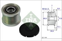 Schaeffler INA 535008110 - Rueda libre alternador